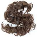 CAISHA Hairpiece Hair Wrap Heat-resistant Synthetic Fibres Curly Messy Updo Mixed Brown HW3 (mixed brown #2/30 HW3)