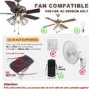 Updated Ceiling Fan Remote Control Kit, AC Motor 3-Speed Becomes 6-Speed, Dimmer, Light On/Off, Display Remote,Timer, Universal Ceiling Fan with Lights Control for 110V AC Fan, Not for Hugger/DC F an