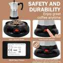 Silver Aluminum Electric Moka Pot, 3 or 6 Cups Espresso Maker with Dose Reduction Plate