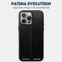 Genuine Leather Case for iPhone 16 Pro 6.3 inch, Compatible with MagSafe, Oil Wax Top-Grain Leather, Metal Buttons and Camera Bezel Midnight Black