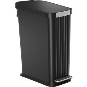 iTouchless 13.2 Gallon SoftStep Pet Waste Bin with AbsorbX Odor Filter, Slow-Close Step Pedal, 50 Liter Large Capacity, Indoor & Outdoor, Matte Black