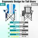 Camping Chairs, 300 LBS Capacity High Back Camping Chair, Portable Outdoor Lawn Chairs Folding with Cup Holder for Picnic, Lawn, Beach, Fishing and Sports (Blue Grey), Large