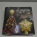 Christmas Tree Topper Lighted with Built-in LED Rotating Snowflake Projector, 3D Hollow Glitter Silver Snowflake Tree Topper for Xmas Party Holiday Christmas Decorations