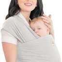 KeaBabies Baby Wrap Carrier - All in 1 Original Baby Carrier Newborn to Toddler Sling, Easy to Wear, Hands Free Bonding, Lightweight, Breathable Infant Wraps (Rhino Gray)
