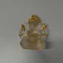 Yahu Lando Indian God Lord Ganesha Statue, White Lmitation Glass Hindu Elephant Statue Ganpati Idol Buddha Sculptures, Hindu Gift, Home Temple Mandir Meditation Yoga Room Decor 5.5"