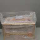 Joligrace Makeup Train Case Professional Cosmetic Organizer Aluminum Storage Box with 4 Adjustable Dividers Trays Lockable Portable with Shoulder Strap (Marble Flower)