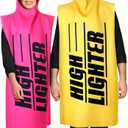 Seenelling 2 Set Pink Yellow Highlighter Costume for Adults Halloween Fancy Funny Highlighter Office Supplies Outfit for Cosplay Dress up One Size