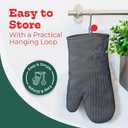 Silicone Oven Mitts - Gray Set of 2-12.5" - Heat Resistant to 536 F / 280 C Kitchen Gloves - Professional Grade Protection Hot Cooking Baking