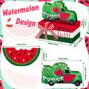 Yalikop 5 Pcs Watermelon Table Decor Summer Tiered Tray Decor Watermelon Tabletop Centerpiece Red Green Wooden Truck Sign Hello Sweet Summer Book Stack with Twine for Home Kitchen Shelf Office Mantel