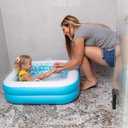 3-in-1 Inflatable Baby Pool, Bathtub & Ball Pit for Toddlers 1-3, Patented Safety Secure Grip Handles, Soft Floor & Drain - Summer Water Toys, First Birthday Gifts, Kiddie Pool for Ages 1 2 3, 34"x10"