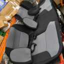 GIANT PANDA Rear Seat Covers for Chevy Silverado & GMC Sierra 1500 2500HD 3500HD Crew Double Cab(2019-2025), Black & Gray