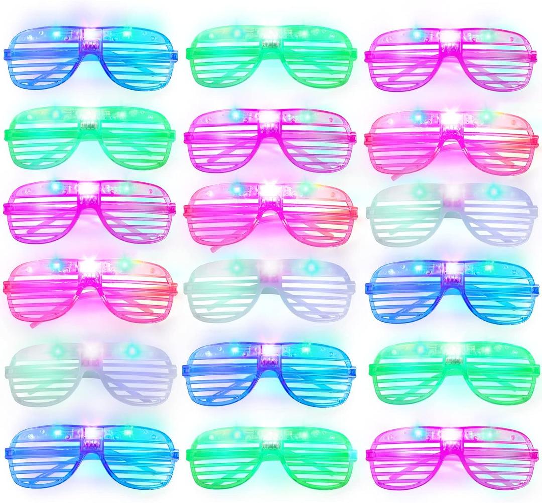 Hxezoc 15 Pack Light Up Glasses Glow in The Dark LED Glasses, 80s 90s Party Favors Plastic Glasses For Kids Adults Neon Party Sunglasses, Birthday Wedding Concerts Carnival School Party Supplies