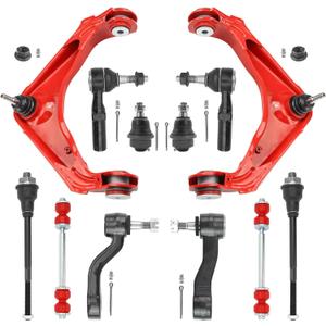 12PC Front End Suspension Kit for Chevy Silverado GMC Sierra 2500HD 3500HD,Suburban,Avalanche,XL Yukon,w/Control Arms,Ball Joints, Tie Rods, Sway Bar Links, Pitman & Idler Arms K620054（12PC）