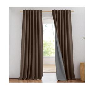 NICETOWN Coffee Vintage Linen 100% Blackout Curtains for Living Room, 52" Wide Per Panel, Set of 2, Thermal Insulated Curtains 84" Long, Noise Reducing Window Treatment Drapes for Home Cinema