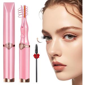 Heated Eyelash Curler - 2-in-1 Clip-Type Design, 3 Temperature Modes, Natural Curling 24H Long-Lasting Curl, Gift for Women & Girls, Light Pink
