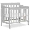 Dream On Me Aden 4-in-1 Convertible Mini Baby Crib, GREENGUARD Gold & BSA Certified, Sustainable Pinewood, Non-Toxic Finish, 3 Mattress Heights, Converts to Mini Day & Twin-Size Bed - Grey