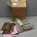 Mimorou 342 Pcs Sage Green and Pink Party Supplies Green and Pink Tableware Paper Disposable Plates Napkins Cups Plastic Tablecloth Sage Golden White Triangle Banner for Wedding Bachelorette Birthday