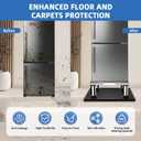 Mini Fridge Stand with Silicone Mat, Adjustable Refrigerator Stand with 4 Stainless steel Feet, 24''x 24'' Dorm Fridge Stand Protect From Appliance Leaks for Fridge, Washer, Dryer (7.3"-8.5" High)