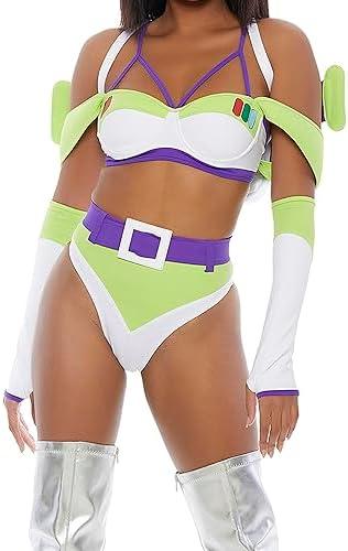 Forplay Women's to Infinity Sexy Astronaut Movie Character Costume Adult Costume, White S/M