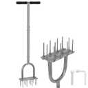 Lawn Aerator Tool, 43.3" Pre-Assembled Lawn Aerator with 12 3.5" Lengthened Iron Spikes, Efficient Manual Grass Spikes Aerator for Yard Aerating, Garden Tools, Easy to Use