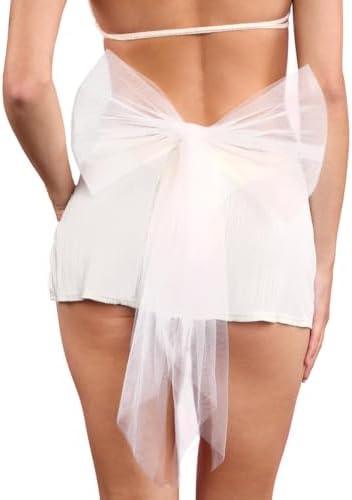 xo, Fetti Bachelorette Bikini Bow White Tulle | Bach Pool Party Bathing Suit Accessory, Bridal Shower Supplies, Summer Bride to Be Swimsuit Outfit, Bridesmaid Favors, Engagement