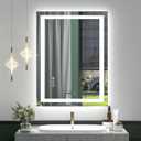 LED Lighted Bathroom Mirror 24x 32, Dimmable Vanity Mirror with Lights, Anti-Fog, ETL Listed (Backlit and Front Lighted)