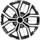 Pilot Automotive WH142-16S-B 16 Inch Super Sport Black & Silver Universal Hubcap Wheel Covers For Cars - Set Of 4 - Fits Most Cars