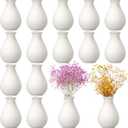 Tioncy 15 Pack White Ceramic Bud Vases Bulk 3.9 Inch Boho Small Flower Ceramic Vases for Centerpieces for Dry Flowers Pampas Garss Home Wedding Table Decor(Classic)