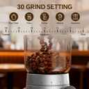 Electric Coffee Grinder, Burr Coffee Beans Grinder with 30 Grinding Settings, Burr Mill Grinder for Home Use, Touchscreen Adjustable 2-10 Cups or 40-Second Timer, Stainless Steel