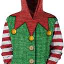 GRAJTCIN Kids Ugly Christmas Sweater for Boys Girls, Long Sleeves Hoodies Non-knited Sweatshirt (13-15 Years, Elf)