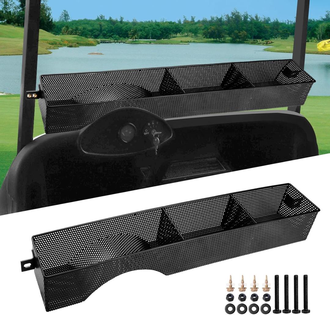 Roykaw EZGO RXV Front Storage Basket Tray Organizer for 2008-up Golf Cart Models - Upgrade One Piece Solid Design/More Sturdy and No Rattles