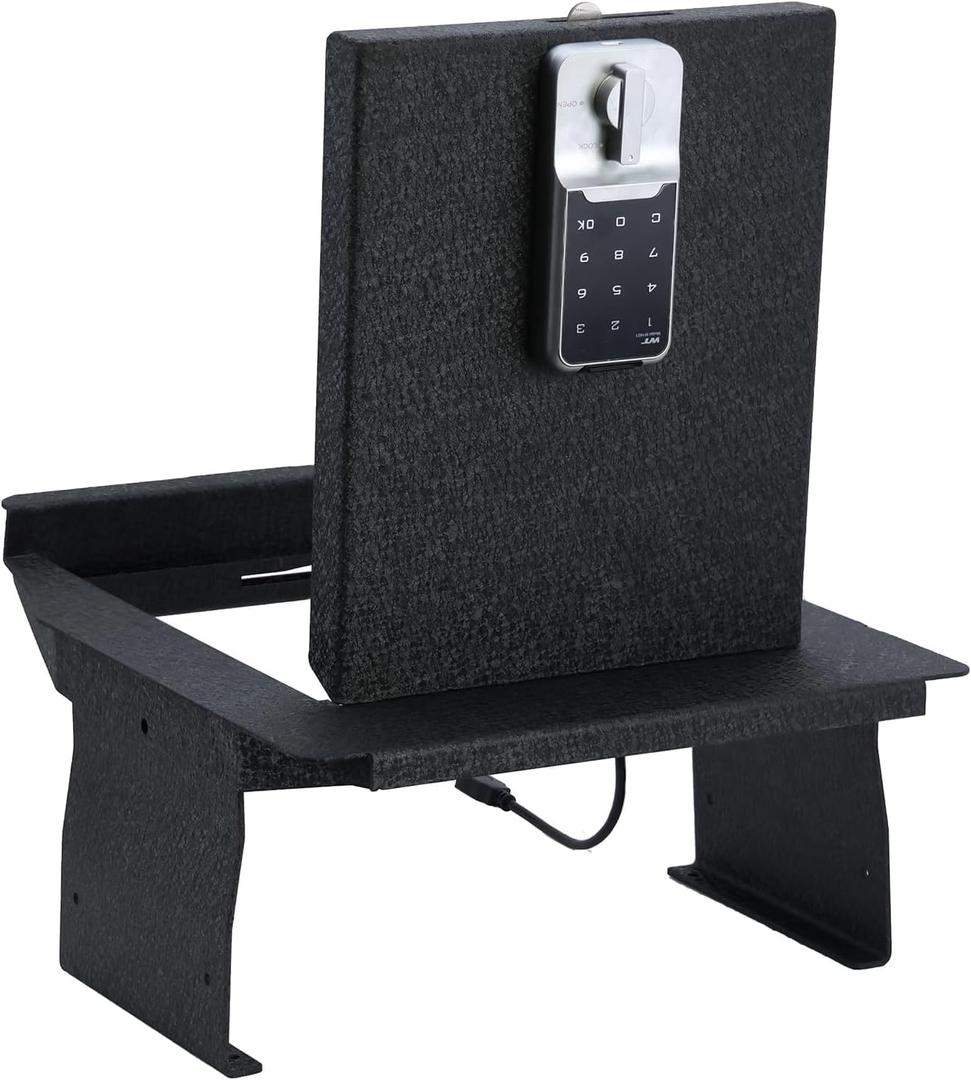 Center Console Safe Vault - KEREN Console Safe Box Compatible with Ford F150 2021-2024, Electronic Number Lock