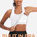 Sports Bra for Women, Wide Straps Racerback Built-in Bra Tank Tops,Gym Yoga Sports Shirts Running Athletic Crop Top (M)