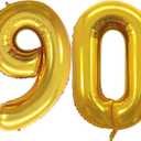 GOER Number 90 Balloons for 90th Birthday Party Decorations,42 Inch Jumbo Foil Helium Balloons for 90th Anniversary (Gold)