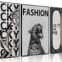 Trendy Leopard Wall Art Fashion Cheetah Lucky Skateboard Wall Decor Pictures Funky Vintage Preppy Luxury Aesthetic Posters Prints for Girly Bedroom Apartment Dorm Decoration Unframed 16x24in