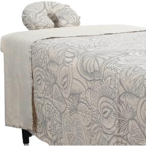 ForPro Premium Designer Microfiber 3-Piece Massage Sheet Set, Island Tranquility, Stain and Wrinkle-Resistant, Includes Massage Flat Sheet, Fitted Sheet and Face Rest Cover, Natural, 36" x 77" x 7"