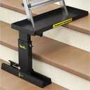 Foldable | Heavy-Duty Ladder Extender Pro, High Strength Steel Material Design Ladder Extension Pro for Stairs w/Non-Slip Mat, 11.4-18" Adjustable Height, Applicable Ladder Feet Spacing 25"