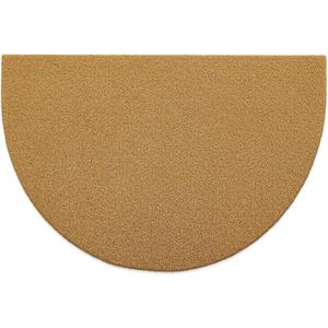 OLANLY Half Circle Door Mat 35x23, Low Profile Doormat (Plain Brown)