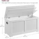 VASAGLE Storage Chest, Storage Bench with 2 Safety Hinges, Farmhouse Style, 15.7 x 39.4 x 18.3 Inches, for Entryway, Bedroom, Living Room, Cloud White ULSB061T10