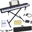 88 Key Piano Keyboard, Semi Weighted Electronic Digital Piano with Music Stand, Power Supply, Sustain Pedal, Bluetooth, Stand, MIDI, for Beginner Professional at Home, Stage