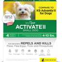 TevraPet Activate II Flea and Tick Prevention for Dogs, Small Dogs 4-10 lbs, Topical Drops, 4 Months Flea and Tick Treatment