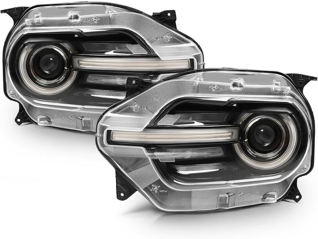 Driver Passenger Side Headlight Assembly Compatible with 2021 2022 2023 2024 Bronco Sport left right w/Bulbs w/Signature Headlamp FO2502413 FO2503413