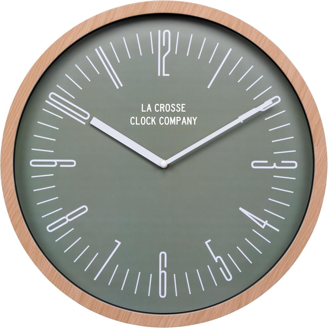 La Crosse Clock 404-3041D 16-inch Ellwood Analog Quartz Wall Clock