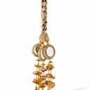 Punjabi Paranda Hair Accessories for Women, Golden with Mirror, Traditional Choti Hair Extensions, Wedding Tassles (Design 4)