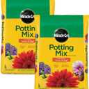 Miracle-Gro Potting Mix, For Container Plants, Flowers, Vegetables, Shrubs, Annuals, Perennials, Feeds up to 6 Months, 1 cu. ft., 2-pack