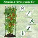 3 Pack Tomato Cages for Garden, Up to 55Inch Square Tomato Plant Cage, Upgraded Octagonal Connector, Heavy Duty Adjustable Tomato Stake Support for Garden Climbing Vegetables Flowers Fruits