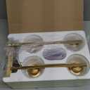 4-Light Bathroom Light Fixtures, Vanity Light with Milky White Shades, Brushed Gold Bathroom Lighting Fixtures Over Mirror, Modern Bathroom Wall Lamp for Mirror Living Room Cabinet Bedroom