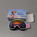 Kids Ski Goggles for Boys Girls Aged 3-14, 100% UV Protection OTG Ski Goggles (A06-white/Revopink(vlt 46%))