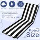 SmoothNovelty 1 Pcs Indoor Outdoor Chaise Lounge Cushions Sponge Bench Outdoor Furniture Chaise Cushions Patio Chair Furniture Replacement (Black White Stripes)