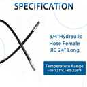Heroson 26711-12-12RW Hydraulic Hose Swivel Assembly 3/4 ” Hydraulic Hose with Female JlC X Female JlC 24 ”Long 3118 psi, Black